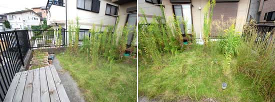 タイル張りテラスで草の生えないお庭 夏はお庭でビアガーデンを 神奈川県藤沢市