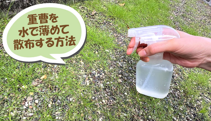 重曹を使った雑草対策の2つの方法 (2) 水で薄めて散布する方法～重曹,効果,雑草対策,使い方,やり方,方法,枯れる,駆除,除草,メリット,デメリット,濃度,安全性,環境