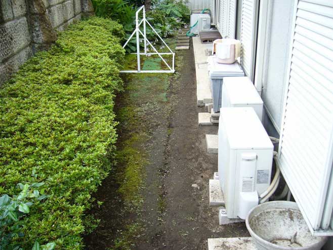 防草シートと砂利で雑草対策 もう草も苔も生えません 神奈川県茅ヶ崎市