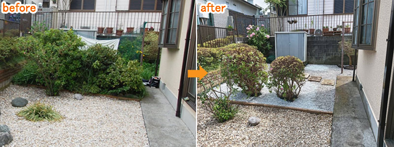 お客様の声/グリーンパトロールの口コミ、評判~横浜市 M様様 管理が楽な庭 雑草対策庭工事・施工例・感想・口コミ・評判