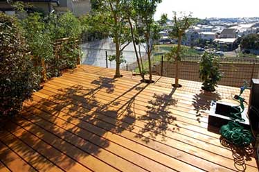 神奈川県横浜市 ウッドデッキ ウッドテラス施工事例・庭づくり 庭工事