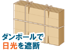 ダンボールを使った雑草対策～ダンボールで日光を遮断